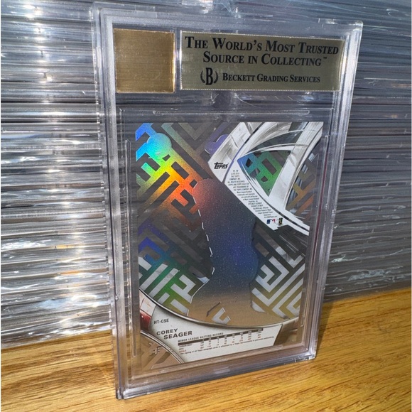 BGS 10 Pristine 2016 Topps High Tek Corey Seager Gold Rainbow RC Auto 49/50 RARE - Picture 4 of 8